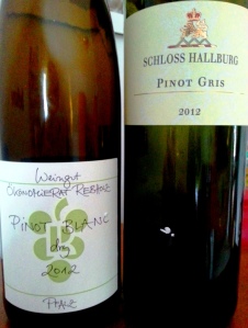 Rebholz Pinot Blanc and Schloss Hallburg Pinot Gris