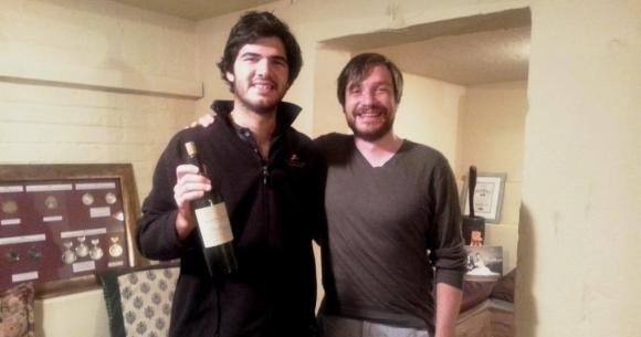 With assistant winemaker Dirk van Zyl